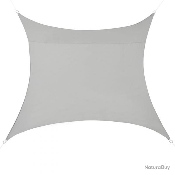 Voile d'ombrage toile de protection polyester polyuréthane 4 x 4 m gris clair 03_0004585