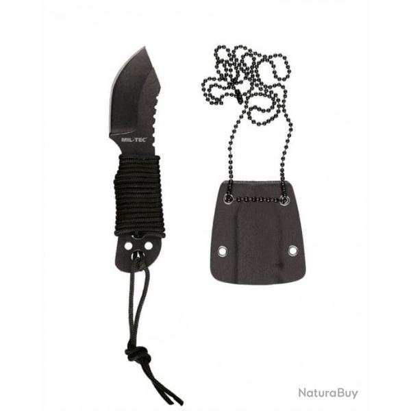 Couteau Neck Knife Paracord Avec Chaine 10,5 Cm
