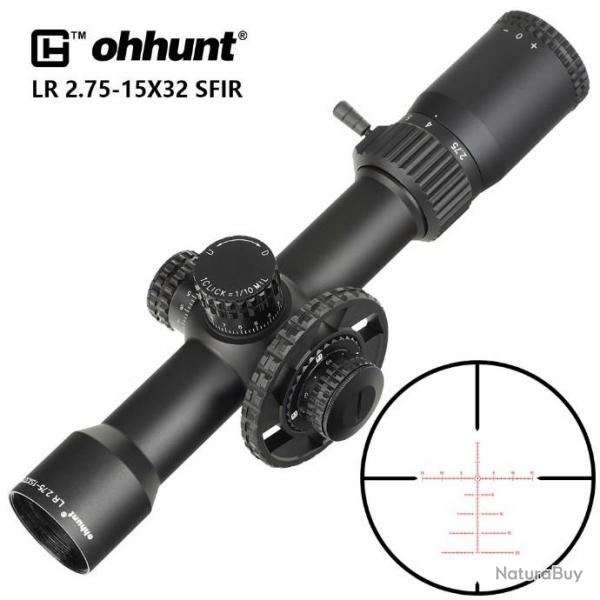 Ohhunt-LR 2.75-15x32 SFIR, lunette de chasse, verre grav sur le ct LIVRAISON GRATUITE !!!
