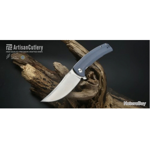 Couteau Artisan Cutlery Arroyo Lame AR-RPM9 Manche Blue/Gray G10 IKBS Linerlock Clip ATZ1845PGY