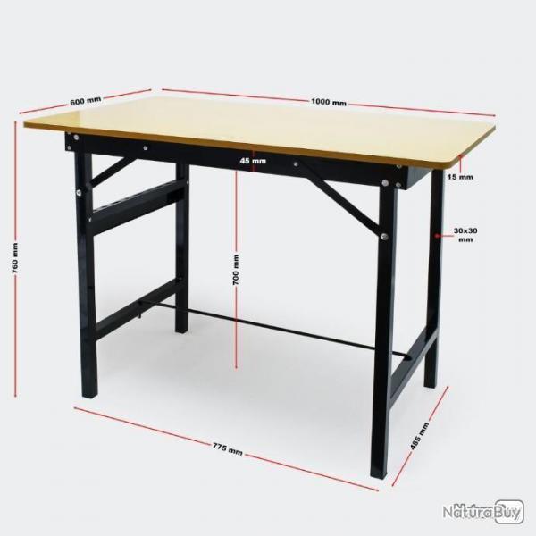 ++-Table de travail pliable max. 150 kg pour atelier ou autre reftable61548out
