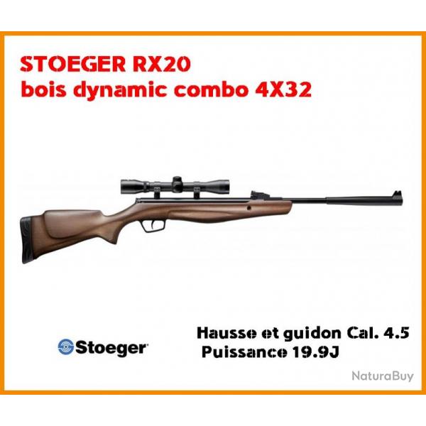 Cara air Stoeger RX20 bois dynamic combo 4X32 hausse et guidon Cal. 4.5 - Puissance 19.9J