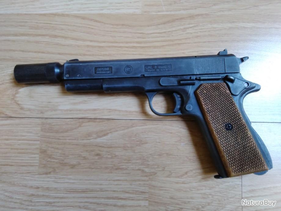 Réplique Arme De Guerre à Blanc Réplique colt 1911 de marque Bruni 8mm à blanc. - Pistolets d'alarme