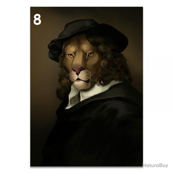 Tableau Peinture Impression sur Toile Animal Abstrait, Modele: 8, Taille: 60x90cm