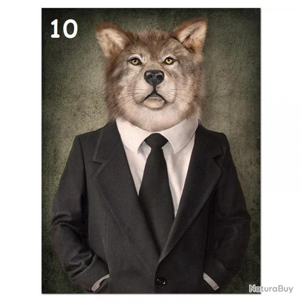 Tableau Peinture Impression sur Toile Animal Abstrait, Modele: 10, Taille: 60x90cm