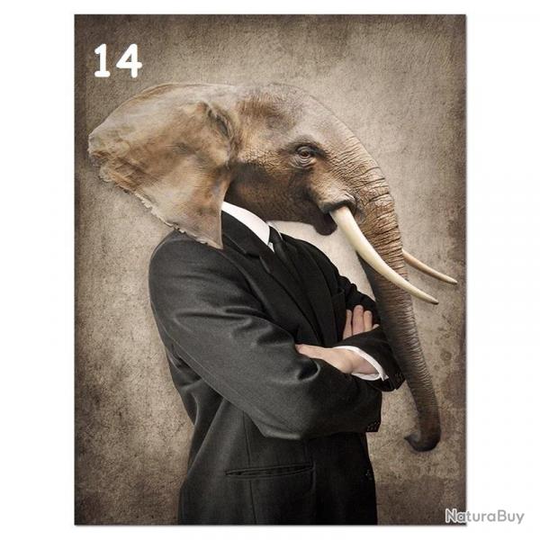 Tableau Peinture Impression sur Toile Animal Abstrait, Modele: 14, Taille: 60x90cm