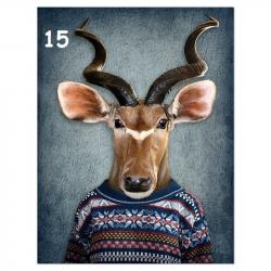 Tableau Peinture Impression sur Toile Animal Abstrait, Modele: 15, Taille: 60x90cm