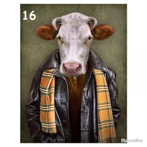 Tableau Peinture Impression sur Toile Animal Abstrait, Modele: 16, Taille: 60x90cm