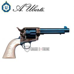 Revolver UBERTI 1873 Cattleman New Model Acier Cal 357M 4.3/4" Poignée Ivoire Bleu, Plaquette Perle