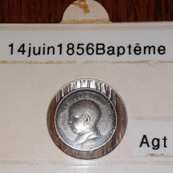 Mini medaille en argent Baptême