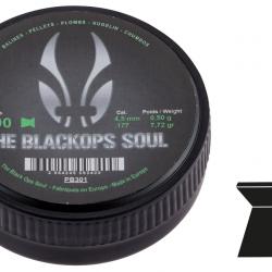 Plombs The Black Ops  « Tête PLATE » Cal 4.5 mm  Boite de 500