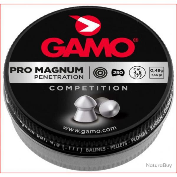 250 PLOMBS PRO MAGNUM TETE POINTUE CAL. 4,5 MM