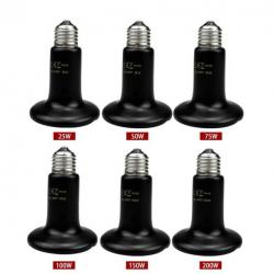 Ampoule Chauffante Ceramique Noir pour Reptiles, Modele: 50W