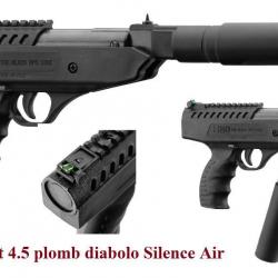 Pistolet Silence Air Cal. 4.5 mm Plombs diabolo / The Black Ops