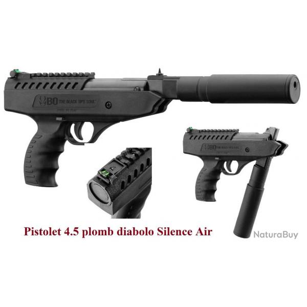 Pistolet Silence Air Cal. 4.5 mm Plombs diabolo / The Black Ops
