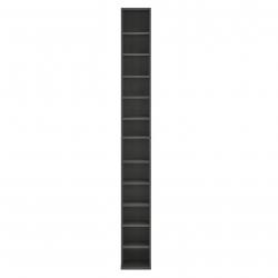 Tour étagère CD / DVD rangement stockage armoire haut 175 cm MDF gris 03_0004501