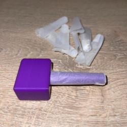 Mandrin violet  pour confectionner les étuis en papier combustible des armes à percussion en 44