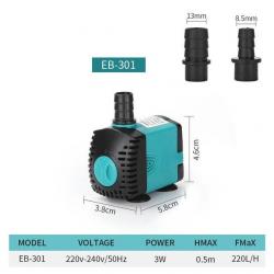 Pompe a Eau Submersible pour Aquarium Fontaine Bassin, Modele: 3W