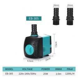 Pompe a Eau Submersible pour Aquarium Fontaine Bassin, Modele: 25W