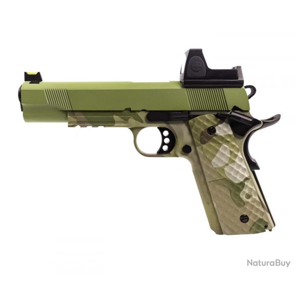 Rplique GBB 1911 MEU Raven gaz Camo / green 1,0J + point rouge BDS