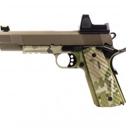 Réplique GBB 1911 MEU Raven gaz Camo / tan 1,0J + point rouge BDS