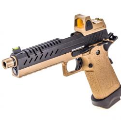 Réplique GBB gaz Hi-Capa 5.1 Tan / Noir 1,0J + point rouge BDS