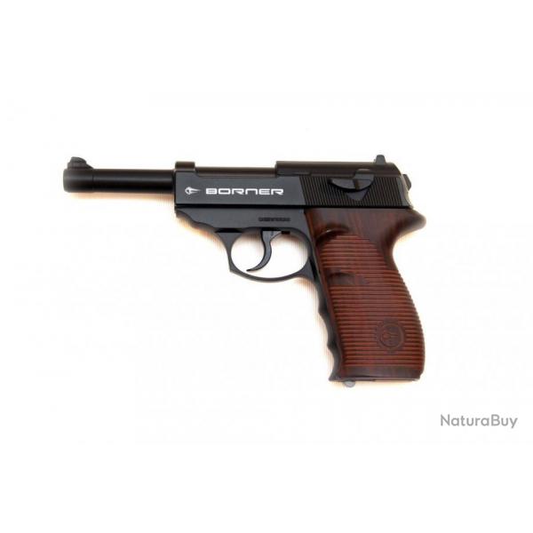 Pistolet Co2 culasse fixe BORNER C41 P38 cal. 4.5mm BB's