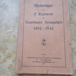 livre historique du 22° régiment de tirailleur Sénégalais 1892 1933