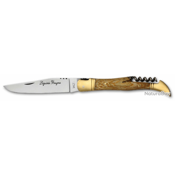 Couteau pliant avec tire-bouchons Bois color blanc 12cm Laguiole Bougna