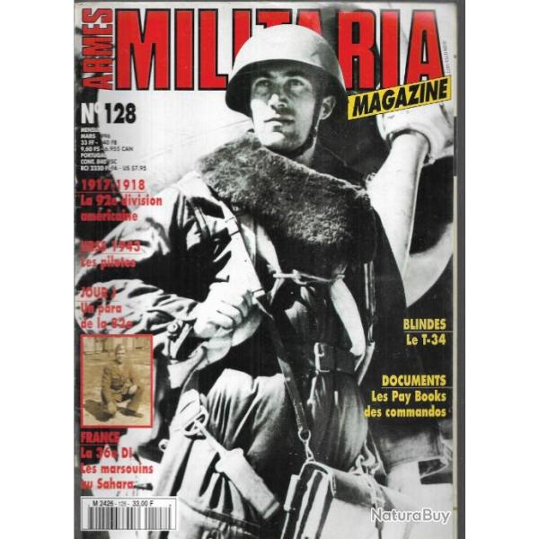 Militaria magazine 128 puis diteur, les marsouins au sahara, le t 34, urss 1943 les pilotes,