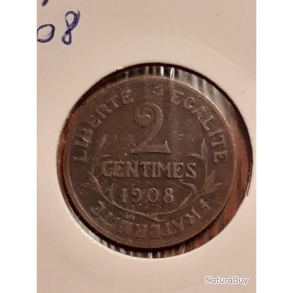 2 centimes Dupuis 1908 en ttb