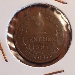 Rare 2 centimes Dupuis 1907 en ttb +