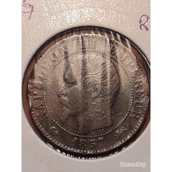 Rare 5 centimes Napolon III 1857 D en tb