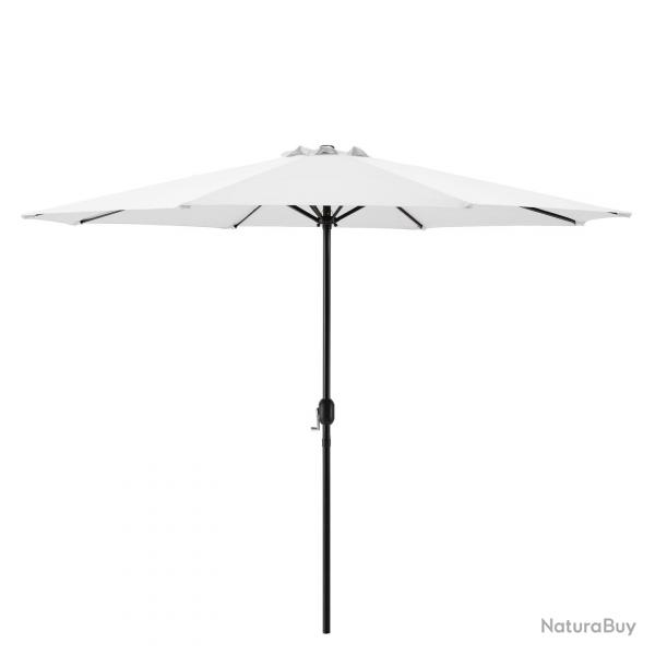 Parasol de jardin solide résistant au rayonnement UV imperméable polyester acier 300 blanc 03_00059