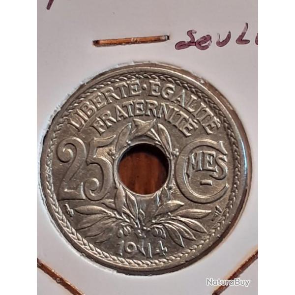 25 centimes lindauer 1914 cmes soulign en ttb