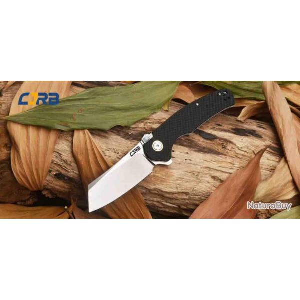 Couteau CJRB Cutlery Crag Recoil-Lock Black Lame Acier D2 Manche G10 Clip J1904RBKF