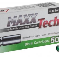 Boîte De 50 Cartouches A Blanc Maxx Tech Calibre 9 MM PAK