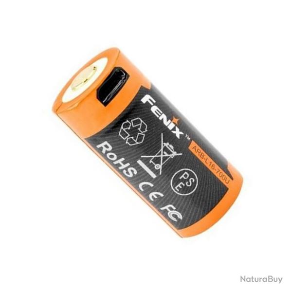 Accu rechargeable USB "16340" 3,6V - 700 mAh [Fenix]