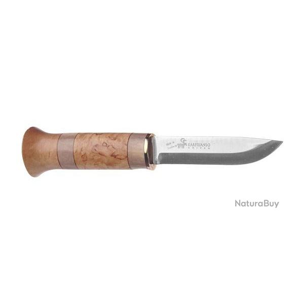 Couteau nordique KARESUANDO Jrven - Lame 100mm - Manche bouleau/bois de renne - Etui cuir