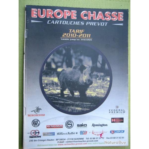 Catalogue  Europe  chasse  2010  -  2011