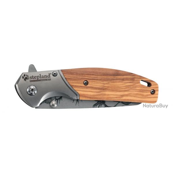 Couteau Pliant Stepland Grav Cerf Manche Bois