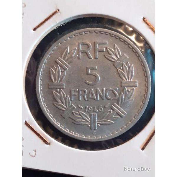 5 francs lavrillier alu 1946 C en ttb