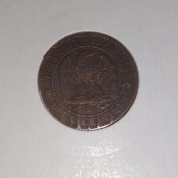 2 centimes Napoléon III 1854 .petit lion petit d en tb