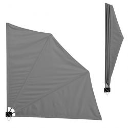 Auvent parasol mural protection du soleil polyester 160 cm gris 03_0003082