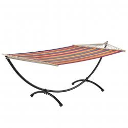 Hamac avec cadre coton polyester métal noir 210 cm multicolore 03_0002174