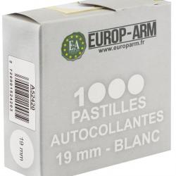 Pastilles autocollantes blanches diam. 19 mm