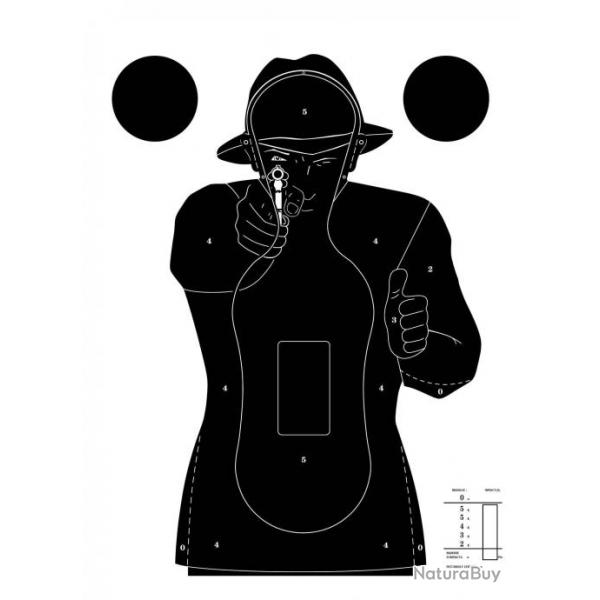 100 cibles silhouette Police 51 x 71 cm.Noire sur fond blanc