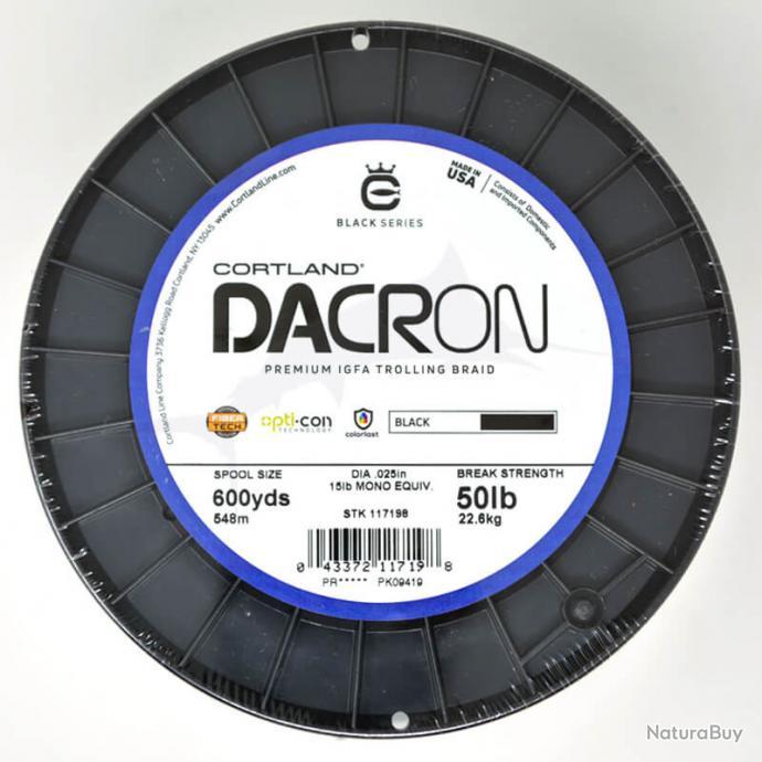 Cortland Dacron Premium IGFA Trolling Braid (600 Yds) - Black
