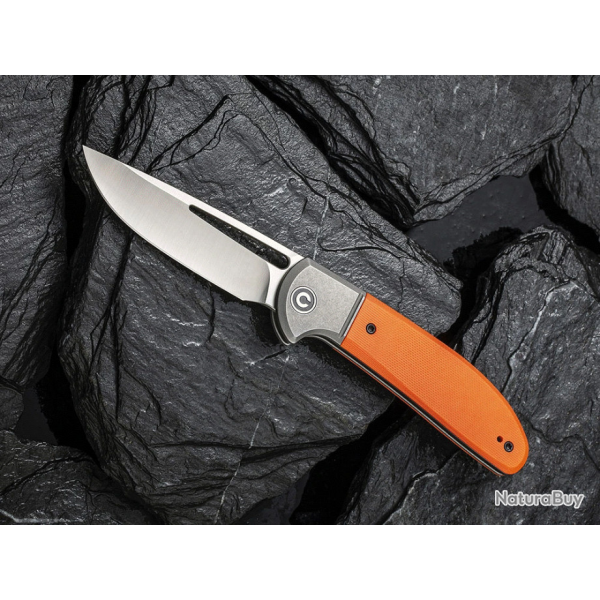 Couteau CIVIVI Trailblazer XL Orange Manche G10 Lame Acier D2 Slip Joint Clip CIVC2101B