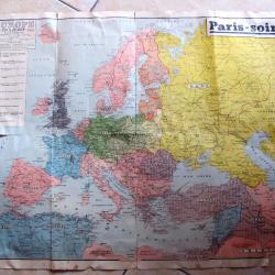 Carte au 1/8000000ème L'Europe en Guerre 1939/1940 PARIS-SOIR